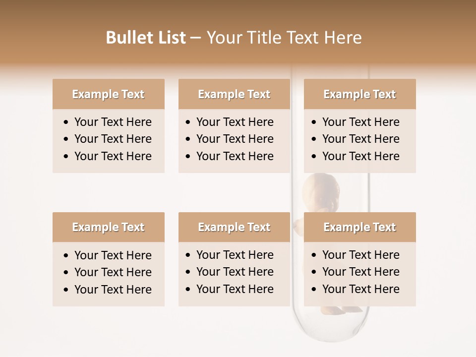 Baby Figurine In A Test Tube PowerPoint Template