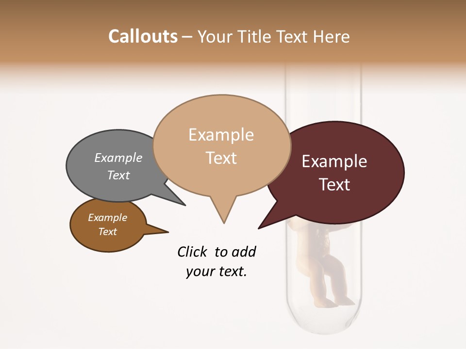 Baby Figurine In A Test Tube PowerPoint Template