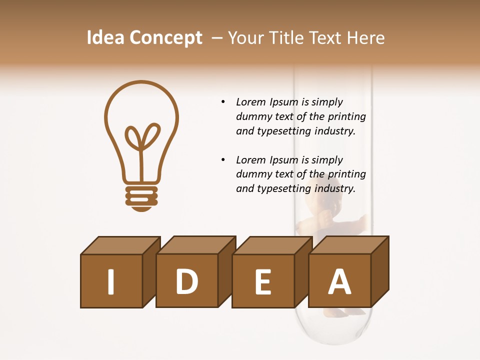 Baby Figurine In A Test Tube PowerPoint Template