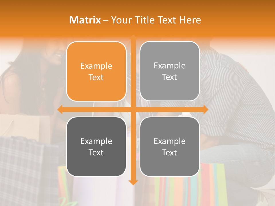 Group Of Friends Shopping In A Mall With Some Bags PowerPoint Template