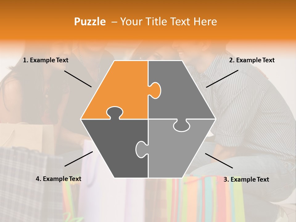 Group Of Friends Shopping In A Mall With Some Bags PowerPoint Template