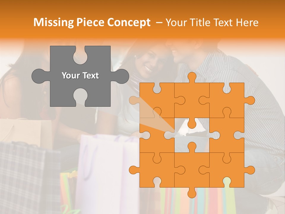 Group Of Friends Shopping In A Mall With Some Bags PowerPoint Template