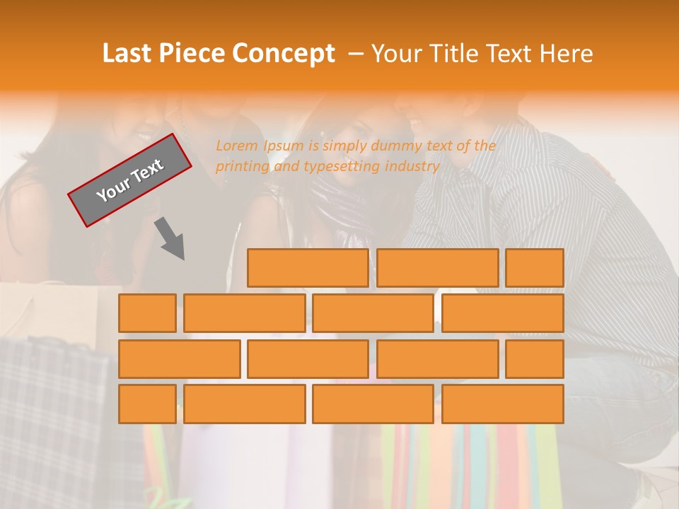 Group Of Friends Shopping In A Mall With Some Bags PowerPoint Template
