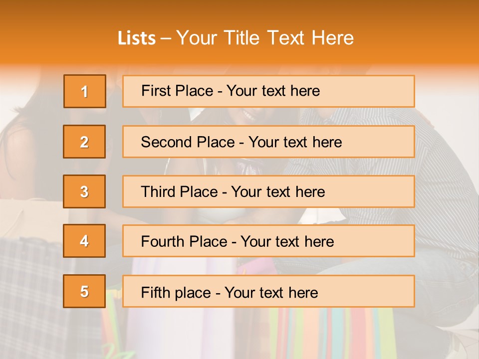 Group Of Friends Shopping In A Mall With Some Bags PowerPoint Template
