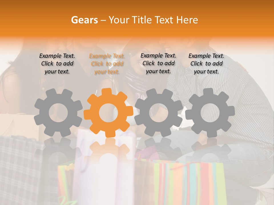 Group Of Friends Shopping In A Mall With Some Bags PowerPoint Template