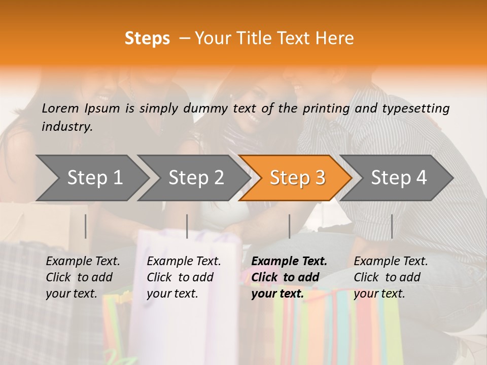 Group Of Friends Shopping In A Mall With Some Bags PowerPoint Template