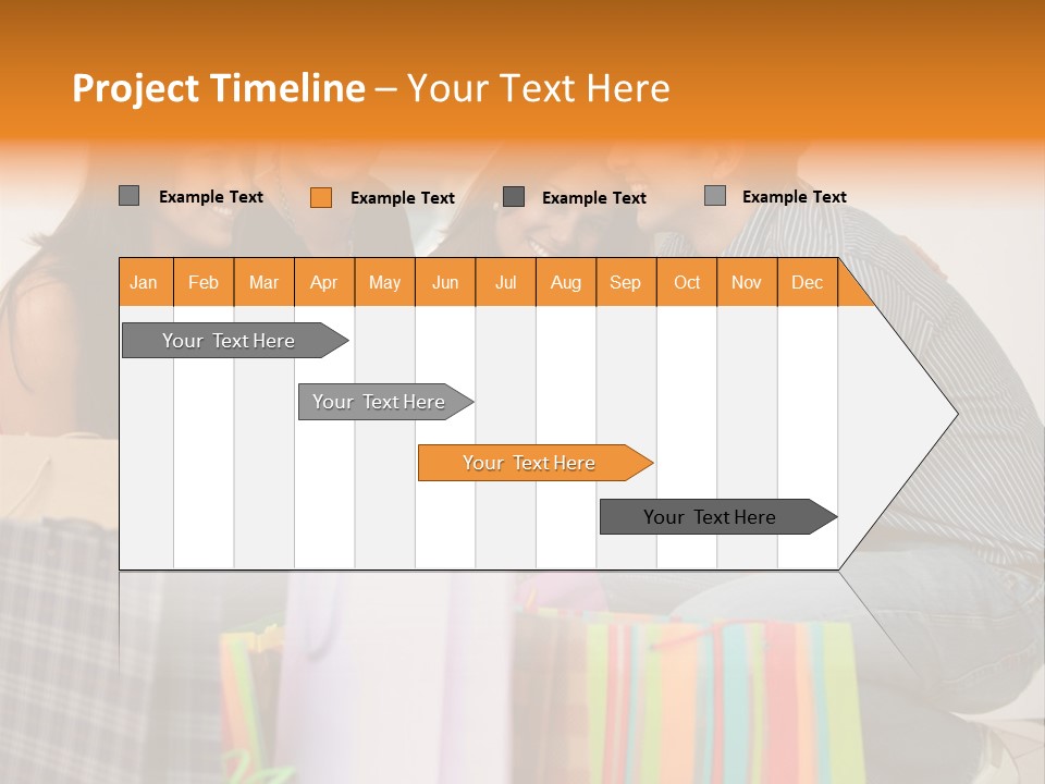 Group Of Friends Shopping In A Mall With Some Bags PowerPoint Template