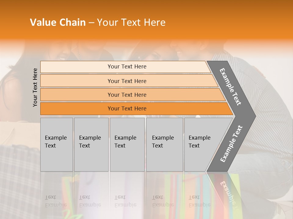 Group Of Friends Shopping In A Mall With Some Bags PowerPoint Template