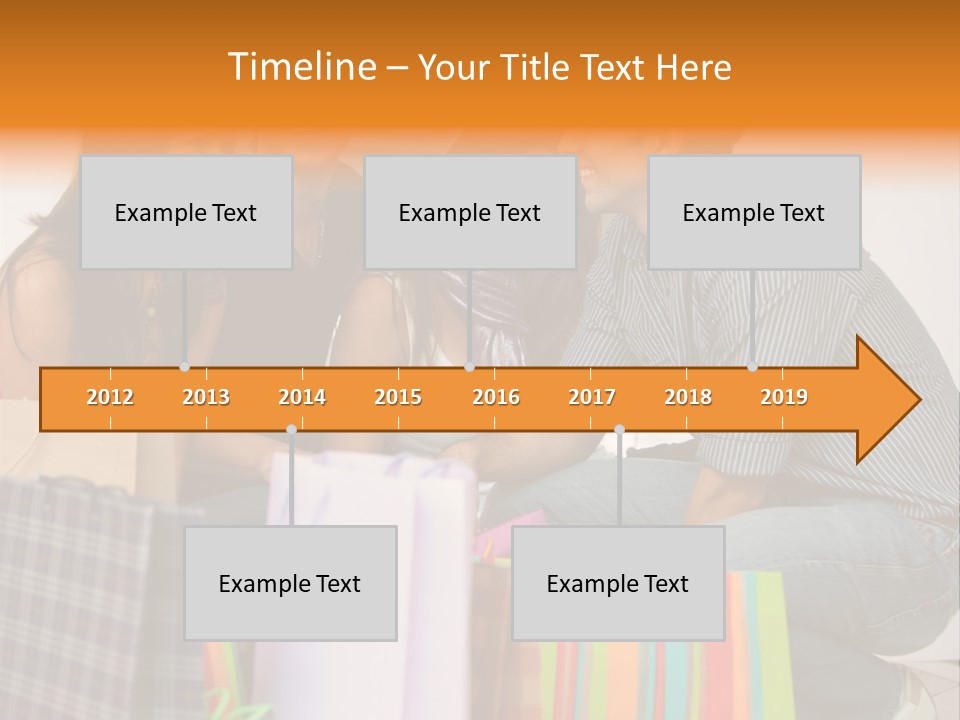 Group Of Friends Shopping In A Mall With Some Bags PowerPoint Template