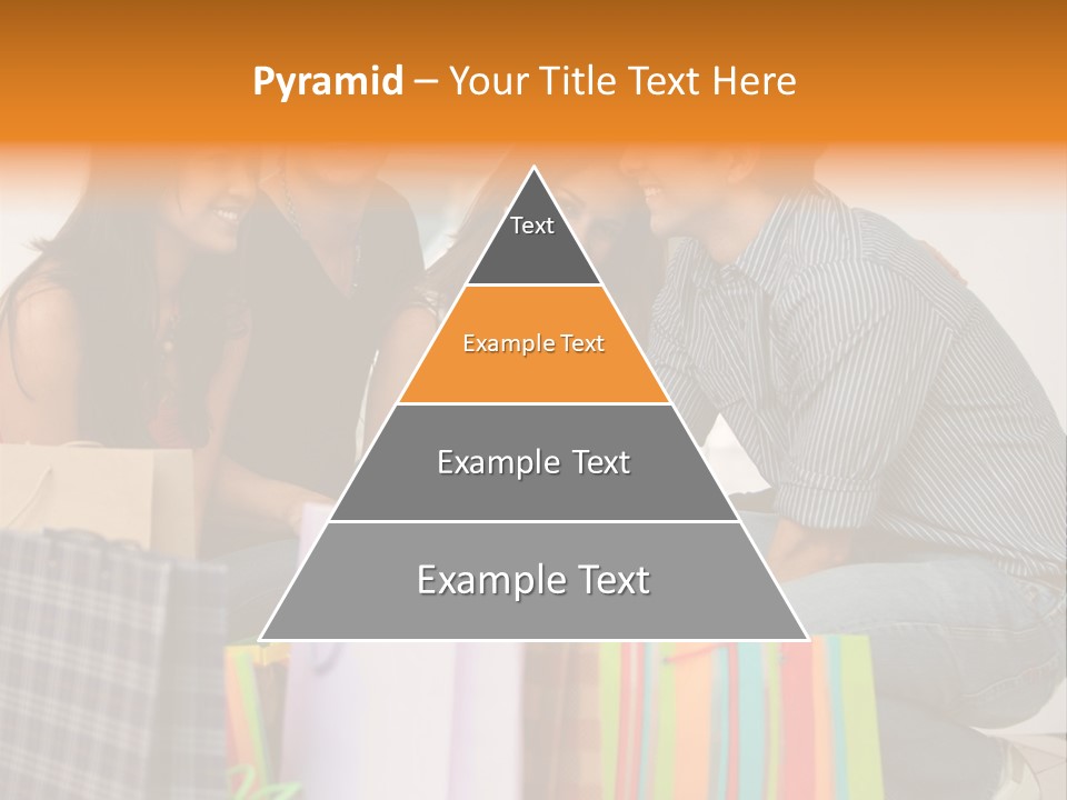 Group Of Friends Shopping In A Mall With Some Bags PowerPoint Template