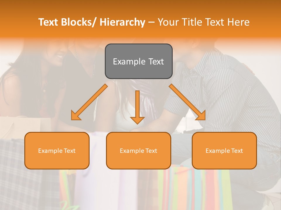 Group Of Friends Shopping In A Mall With Some Bags PowerPoint Template
