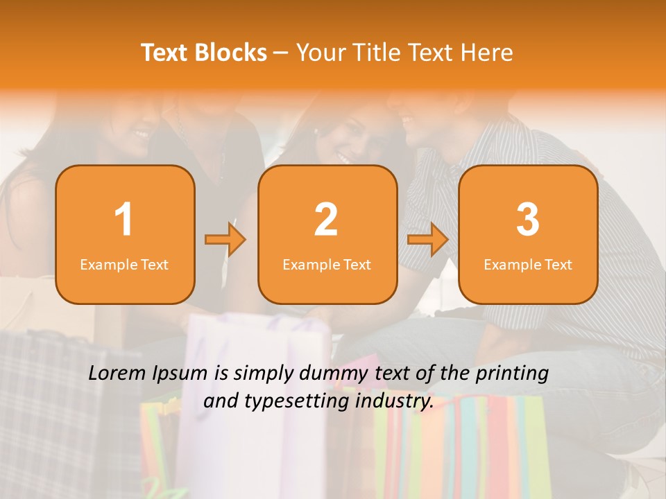 Group Of Friends Shopping In A Mall With Some Bags PowerPoint Template