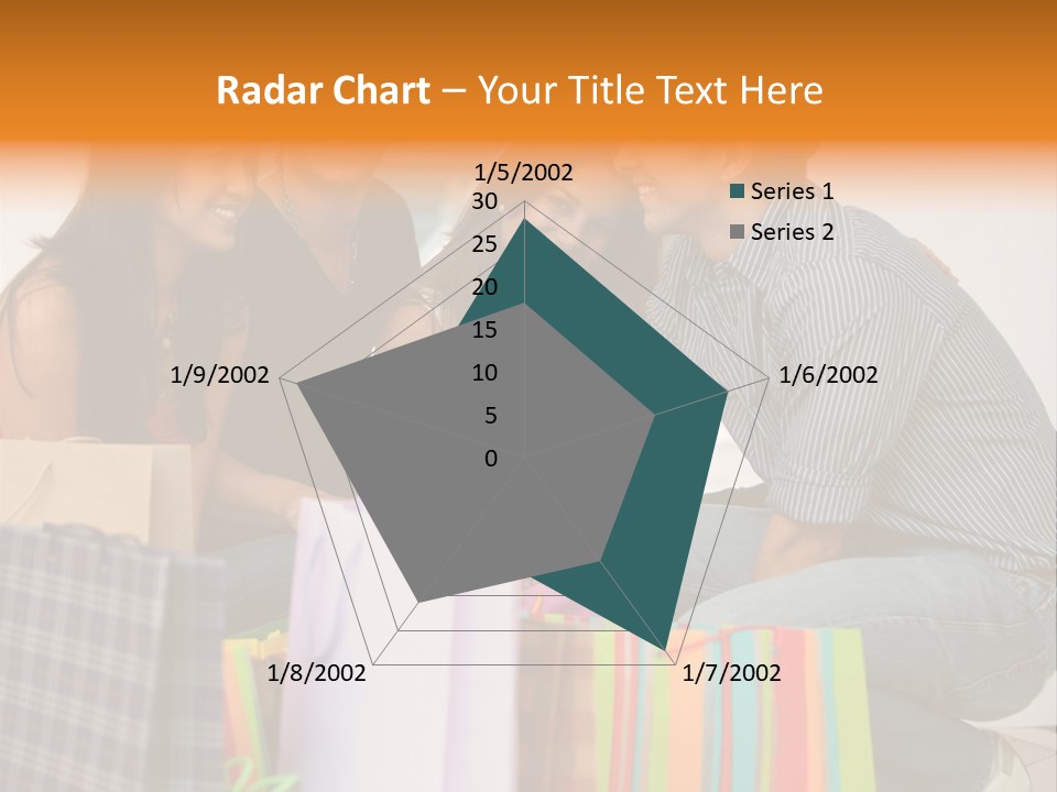 Group Of Friends Shopping In A Mall With Some Bags PowerPoint Template