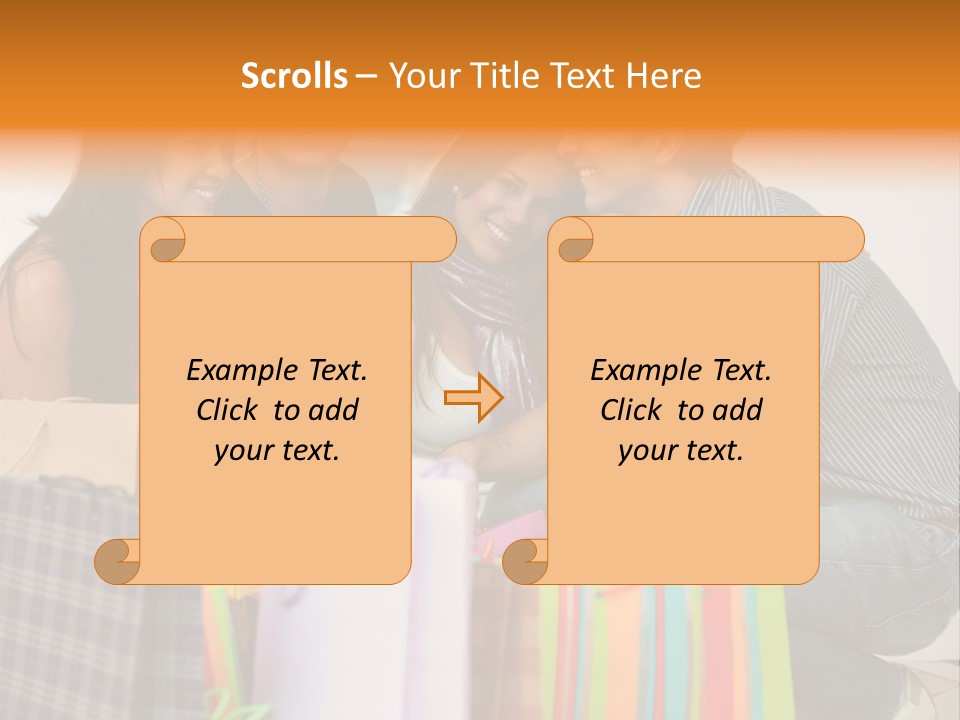 Group Of Friends Shopping In A Mall With Some Bags PowerPoint Template