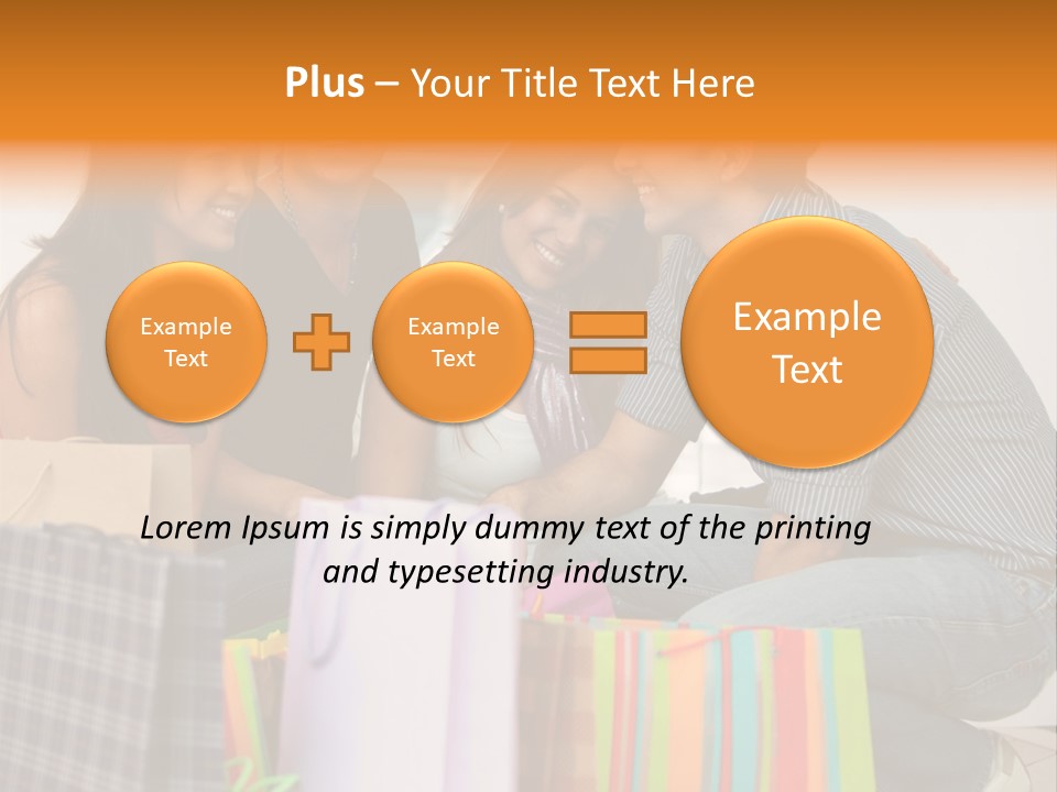 Group Of Friends Shopping In A Mall With Some Bags PowerPoint Template