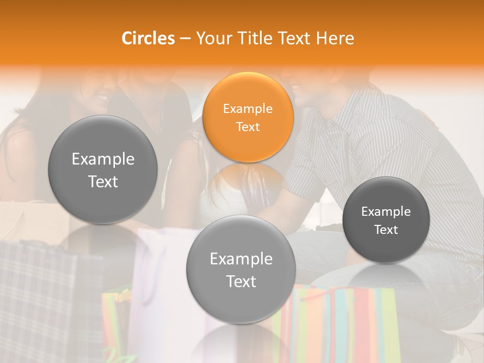 Group Of Friends Shopping In A Mall With Some Bags PowerPoint Template