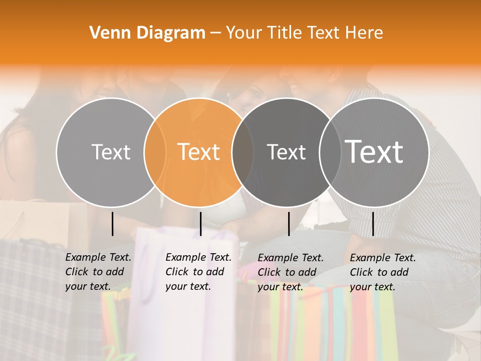 Group Of Friends Shopping In A Mall With Some Bags PowerPoint Template