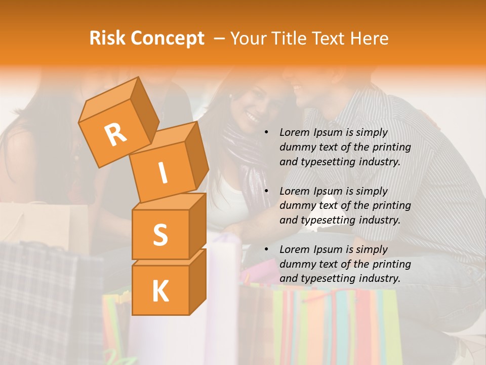 Group Of Friends Shopping In A Mall With Some Bags PowerPoint Template