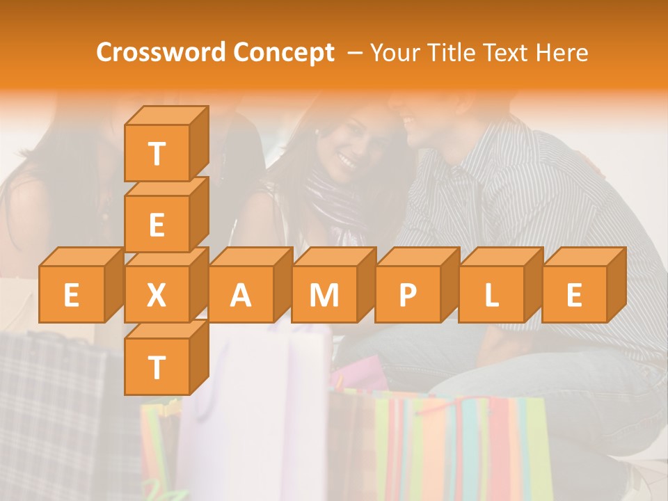 Group Of Friends Shopping In A Mall With Some Bags PowerPoint Template