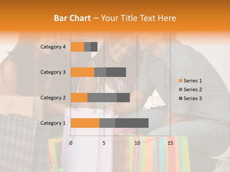 Group Of Friends Shopping In A Mall With Some Bags PowerPoint Template
