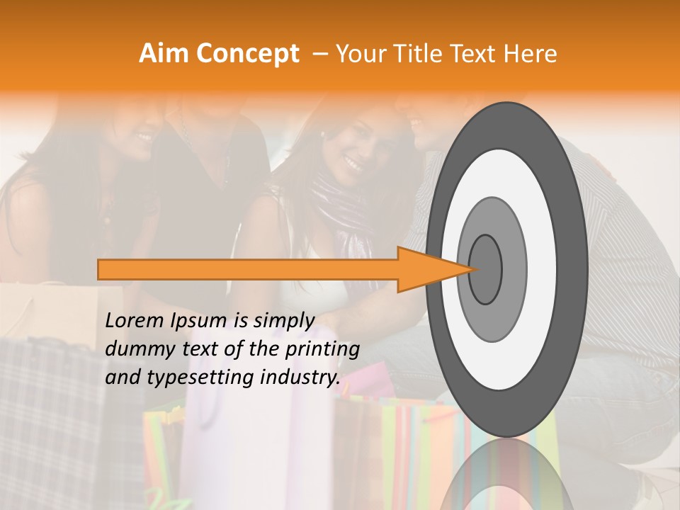 Group Of Friends Shopping In A Mall With Some Bags PowerPoint Template