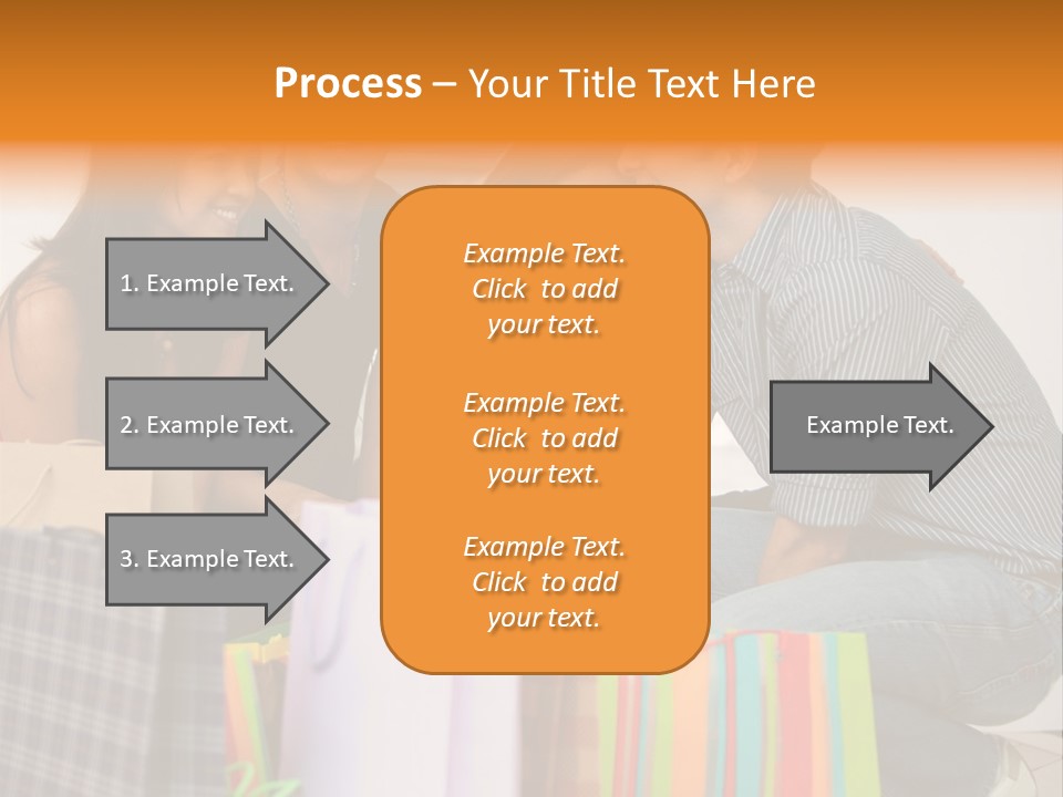 Group Of Friends Shopping In A Mall With Some Bags PowerPoint Template