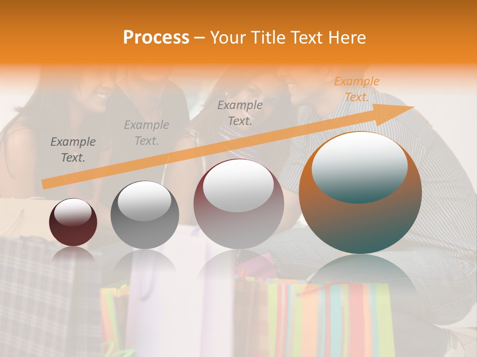 Group Of Friends Shopping In A Mall With Some Bags PowerPoint Template