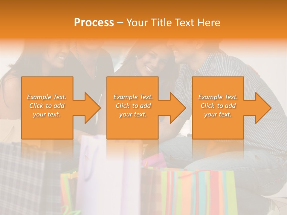 Group Of Friends Shopping In A Mall With Some Bags PowerPoint Template