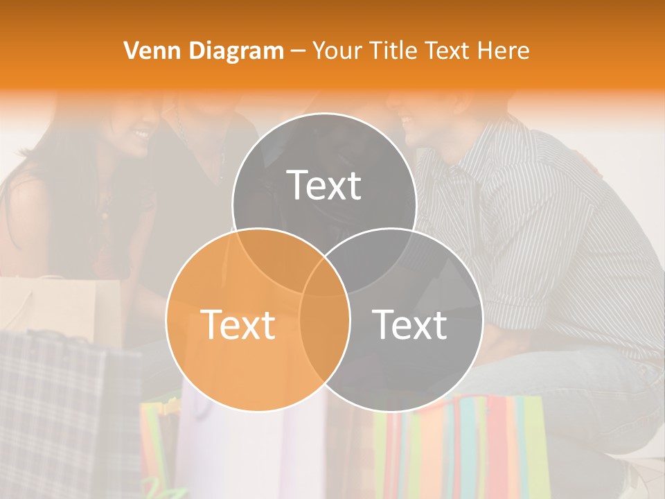 Group Of Friends Shopping In A Mall With Some Bags PowerPoint Template