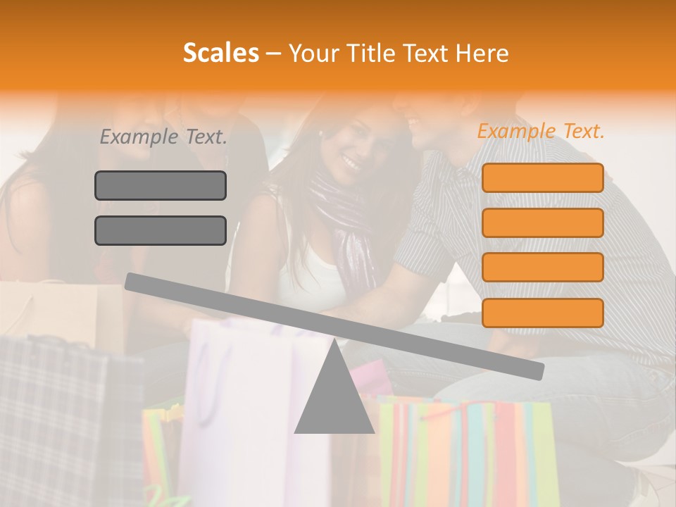 Group Of Friends Shopping In A Mall With Some Bags PowerPoint Template