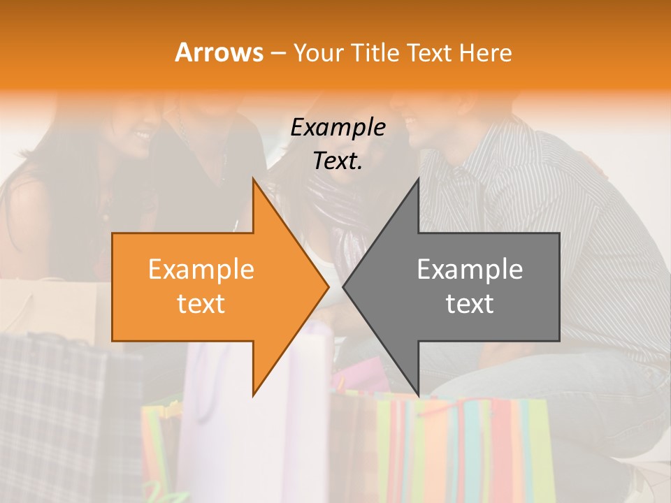 Group Of Friends Shopping In A Mall With Some Bags PowerPoint Template