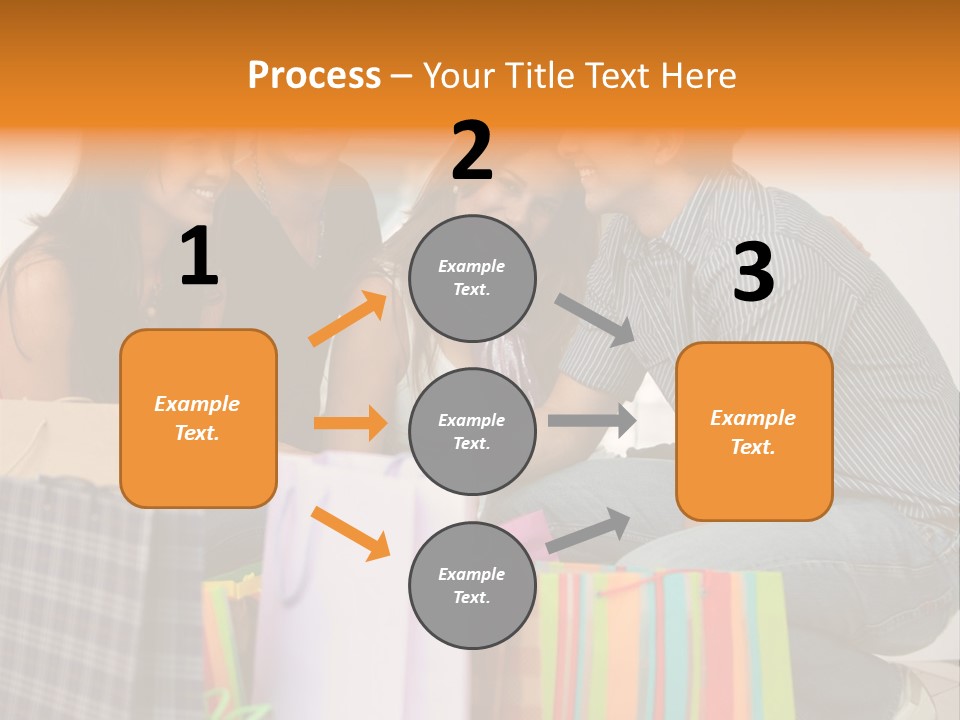 Group Of Friends Shopping In A Mall With Some Bags PowerPoint Template