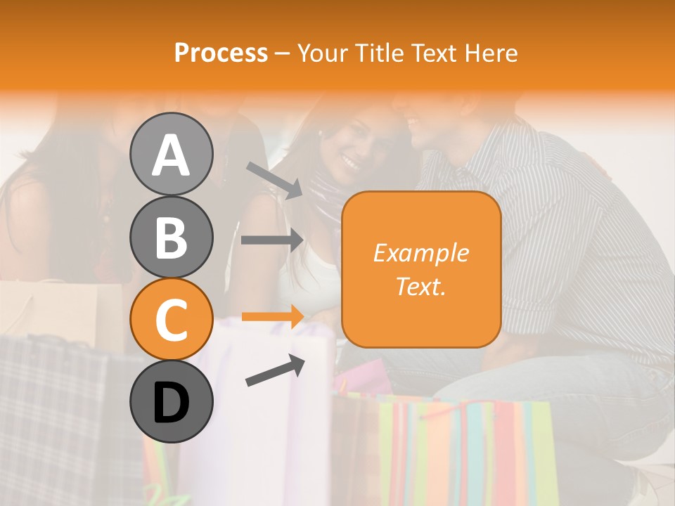 Group Of Friends Shopping In A Mall With Some Bags PowerPoint Template