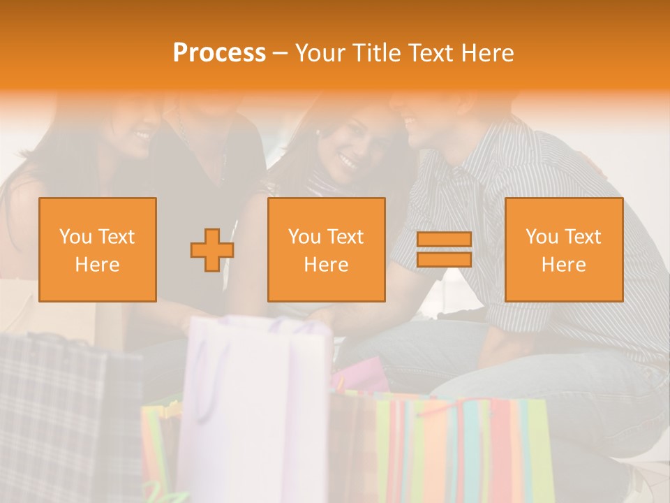 Group Of Friends Shopping In A Mall With Some Bags PowerPoint Template