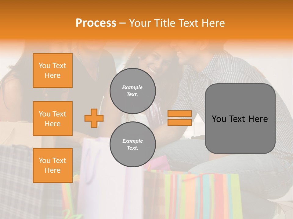 Group Of Friends Shopping In A Mall With Some Bags PowerPoint Template