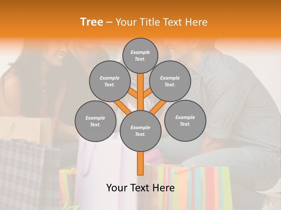 Group Of Friends Shopping In A Mall With Some Bags PowerPoint Template