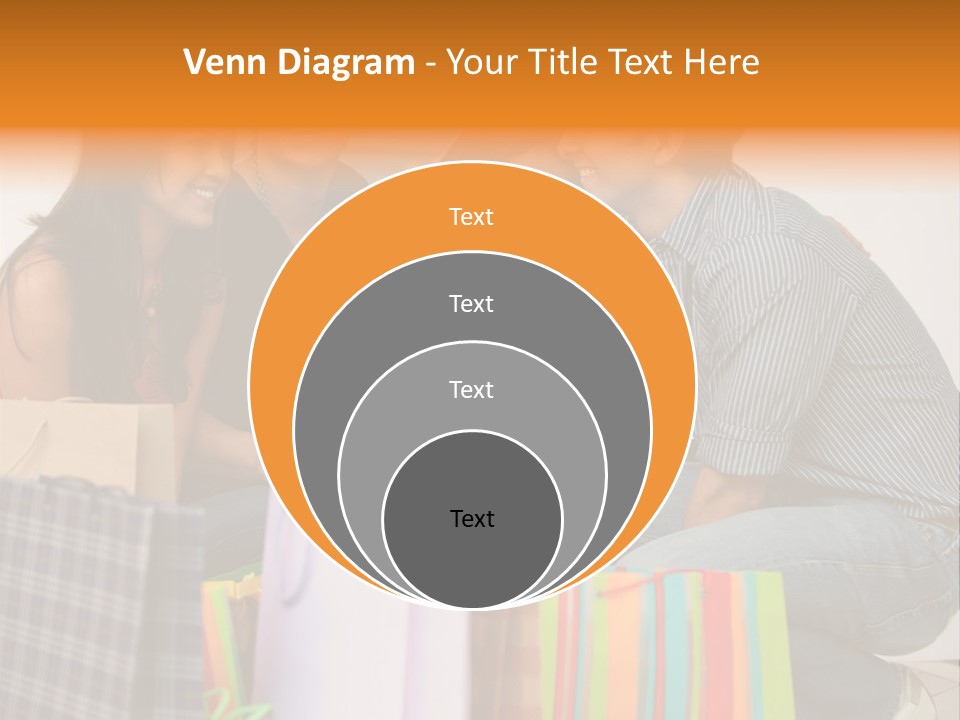 Group Of Friends Shopping In A Mall With Some Bags PowerPoint Template