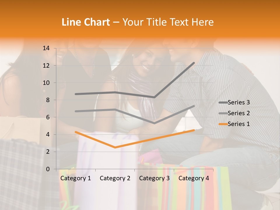 Group Of Friends Shopping In A Mall With Some Bags PowerPoint Template