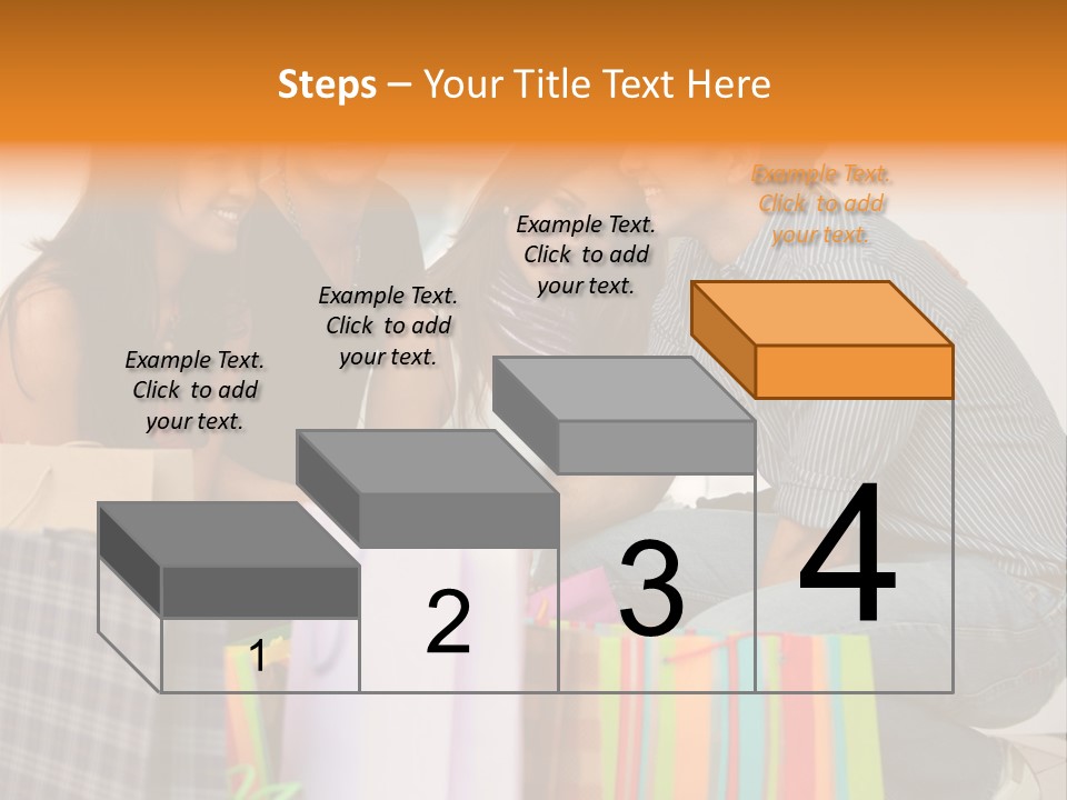 Group Of Friends Shopping In A Mall With Some Bags PowerPoint Template