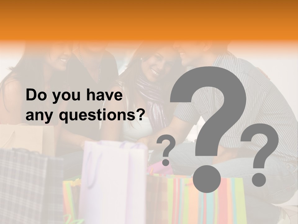 Group Of Friends Shopping In A Mall With Some Bags PowerPoint Template