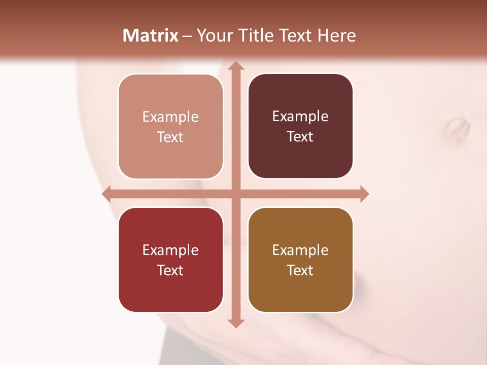 Close-Up, Pregnant Woman Is Stroking Belly On The White Background PowerPoint Template