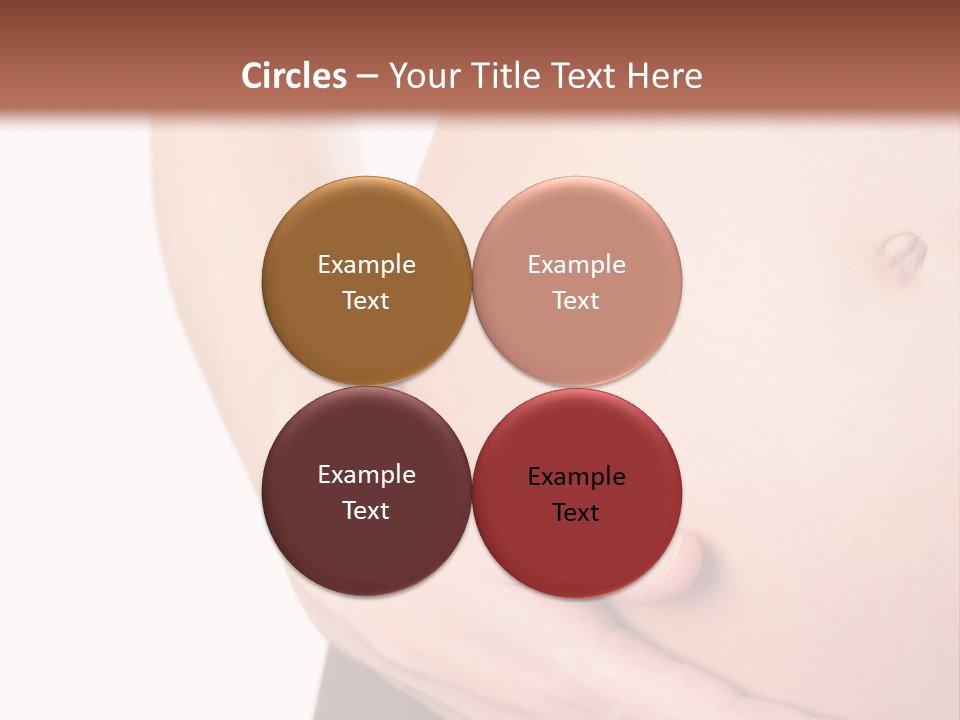 Close-Up, Pregnant Woman Is Stroking Belly On The White Background PowerPoint Template