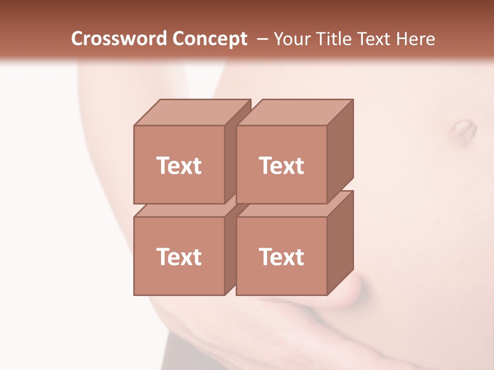 Close-Up, Pregnant Woman Is Stroking Belly On The White Background PowerPoint Template