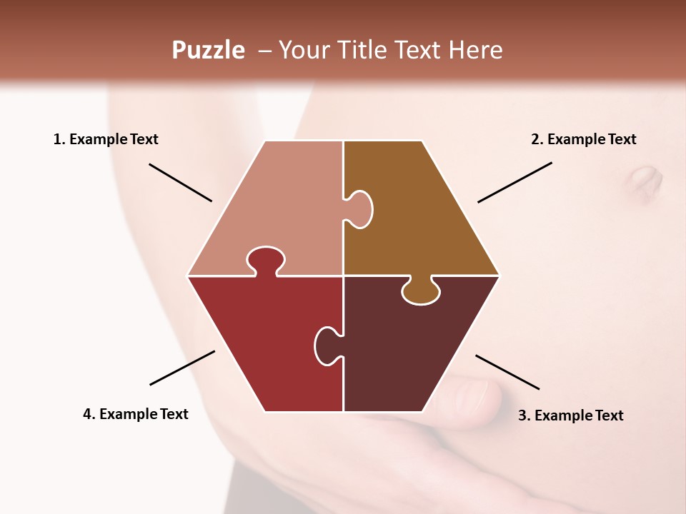 Close-Up, Pregnant Woman Is Stroking Belly On The White Background PowerPoint Template