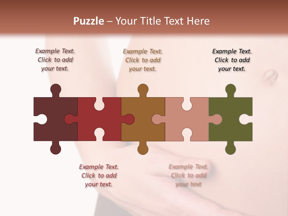 Close-Up, Pregnant Woman Is Stroking Belly On The White Background PowerPoint Template