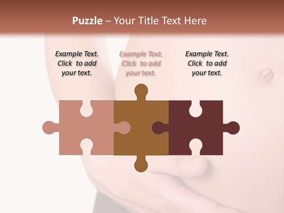 Close-Up, Pregnant Woman Is Stroking Belly On The White Background PowerPoint Template