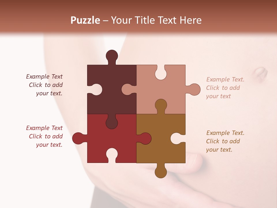 Close-Up, Pregnant Woman Is Stroking Belly On The White Background PowerPoint Template