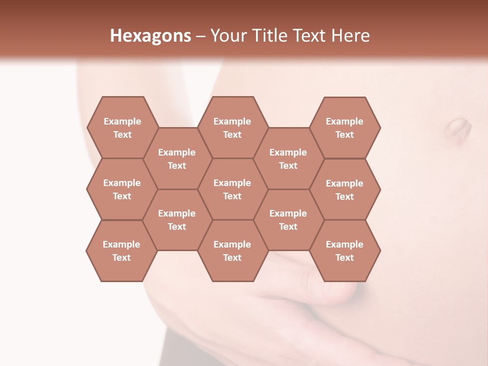Close-Up, Pregnant Woman Is Stroking Belly On The White Background PowerPoint Template