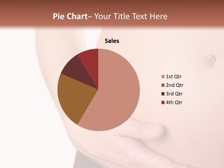 Close-Up, Pregnant Woman Is Stroking Belly On The White Background PowerPoint Template