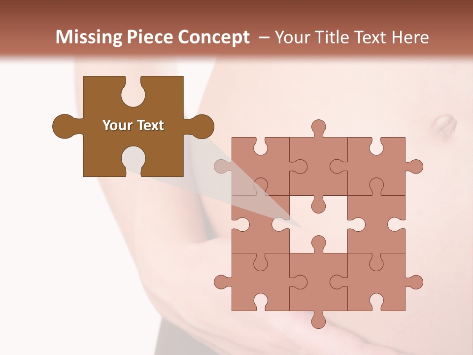 Close-Up, Pregnant Woman Is Stroking Belly On The White Background PowerPoint Template